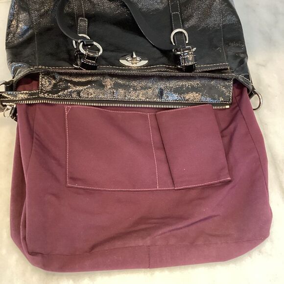 Coach Bag Purse Handbag Chelsea Black Patent Leather Shoulder Bag Pocketbook - Picture 11 of 15